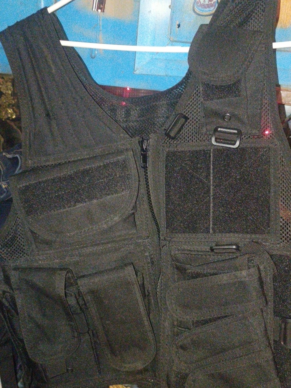 Black Tactical Gear Vest with Multiple Utility Pockets